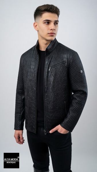 Куртка BOTTEGA GL 103 A BLACK CROCO 5213 фото