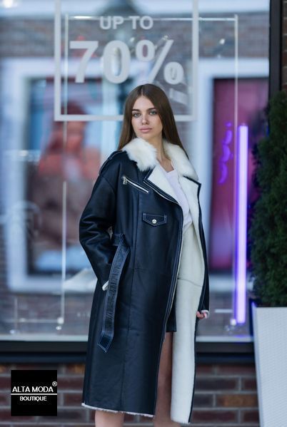 Куртка-дублянка TRATTO Italia. Колір чорний 100% Lamb Leather 1859 фото