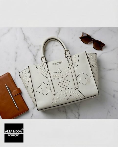 Сумка ERMANNO 12402086 LARGE TOTE ANGELINA 2275 WT WHITE 3008 фото