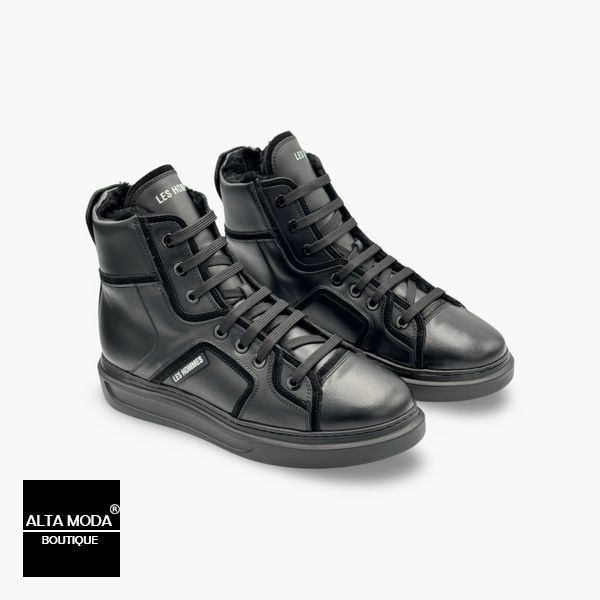 Взуття LES HOMMES 12416 L/B A/M CALF NERO/FO 6741 фото