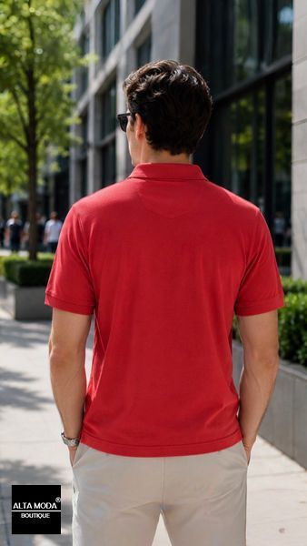 Футболка поло Cortigiano in Bottega 30120401 red 4830 фото