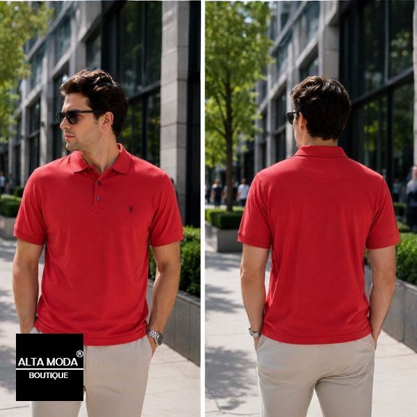 Футболка поло Cortigiano in Bottega 30120401 red 4830 фото