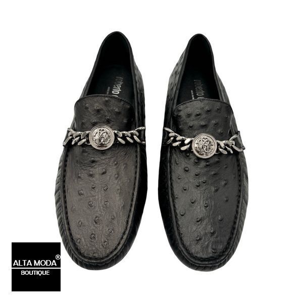 Взуття ROBERTO CAVALLI 1031 B OSTRICH NERO 1209 фото
