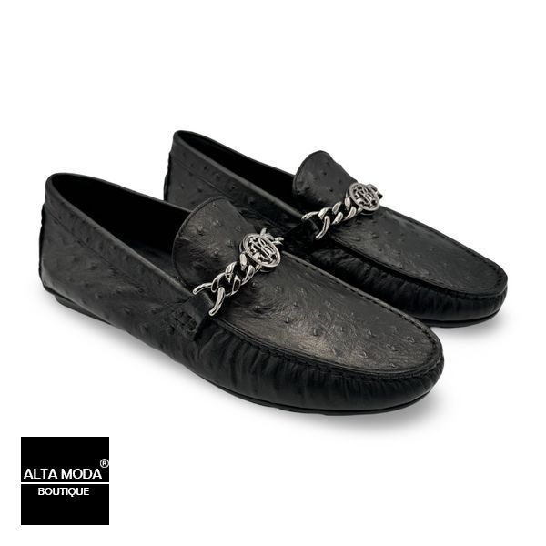 Взуття ROBERTO CAVALLI 1031 B OSTRICH NERO 1209 фото