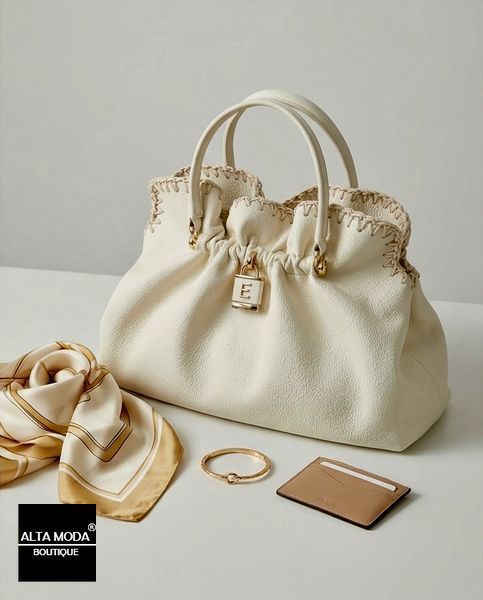 Сумка ERMANNO 12402131 TOTE OCTAVIA SS26 381 IV IVORY 3021 фото